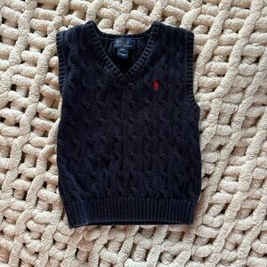 Ralph Lauren kids Black Cable Knit Vest